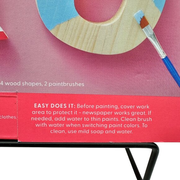Mondo Llama Paint-Your-Own XOXO Wood Letters Kit Paints Brushes Valentines Love - Picture 8 of 8